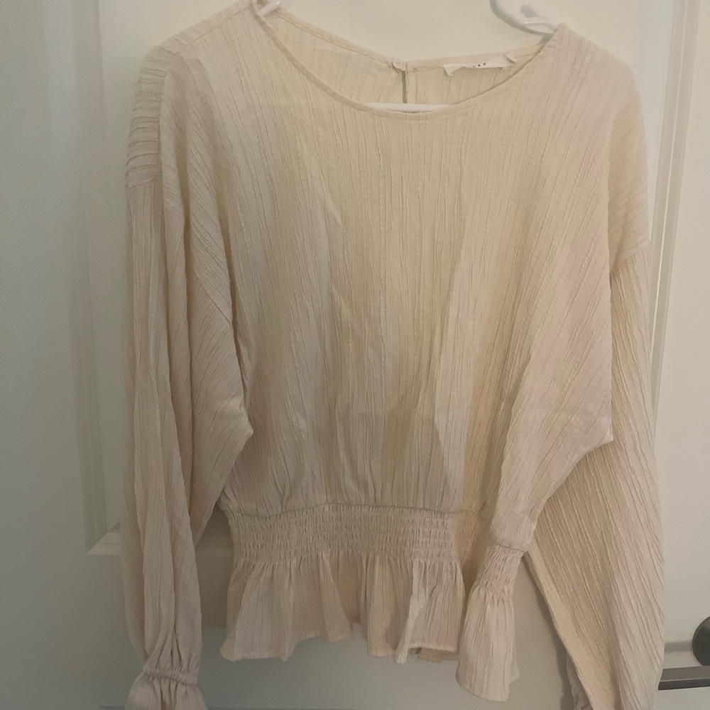 Cream Lush long sleeve blouse